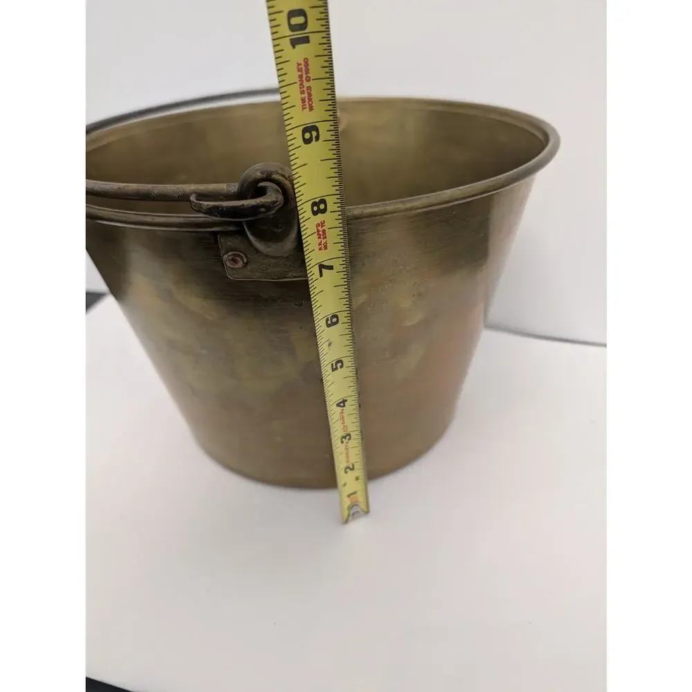1860s Spun Brass Bucket Hayden Patent 1851 1865 1866 Waterbury Brass Hearth Pail